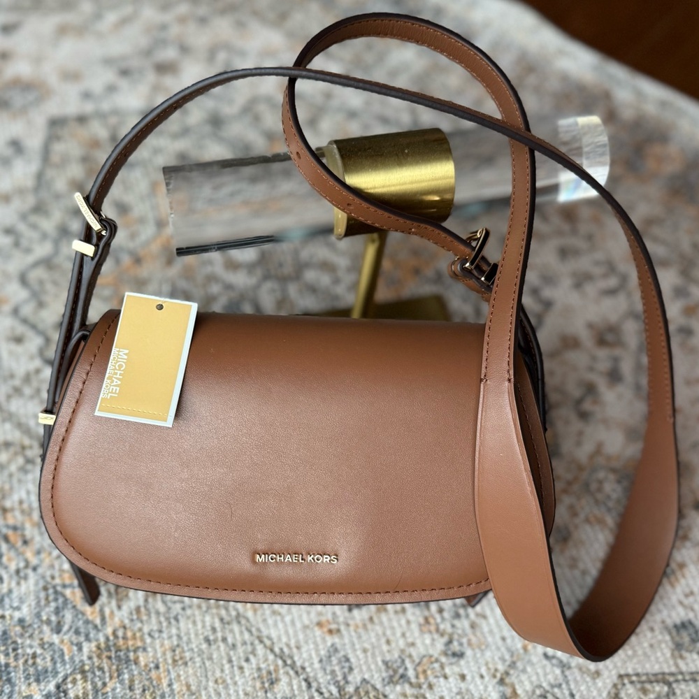 Michael Kors Tan Leather Crossbody Bag - Picture 2 of 5